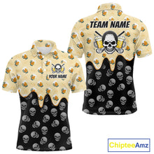 Load image into Gallery viewer, Mens Golf Polo Shirt Beer Skull Golf Pattern Custom Team Golf Tops For Men, Funny Golf Gifts NHN0200