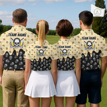 Load image into Gallery viewer, Womens Golf Polo Shirt Beer Skull Golf Pattern Custom Team Golf Tops, Funny Golf Gifts For Ladies NHN0200