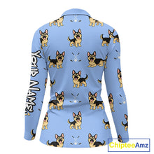 Load image into Gallery viewer, Womens Long Sleeve Golf Polo Shirt Custom Funny German Shepherd Team Ladies Golf Tops, Dog Lover Gift NHN0213