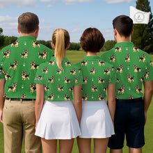 Load image into Gallery viewer, Funny German Shepherd Mens Golf Polo Shirt Custom Green Pattern Team Mens Golf Tops, Dog Lover Gift NHN0213