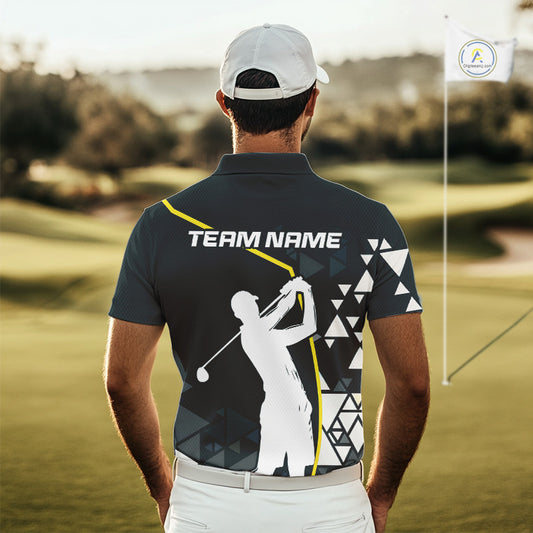 Blue Navy And White Golf Ball Mens Golf Polo Shirts Custom Golf Outfits Men Golf Gifts For Men NHN0038