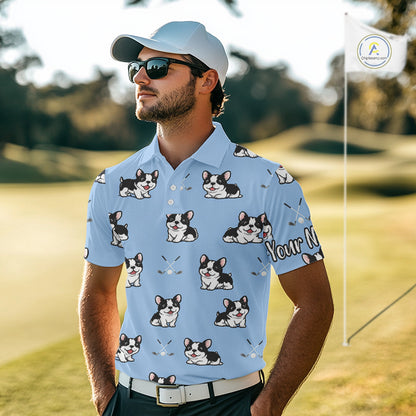 Mens Golf Polo Shirt Custom Funny French Bulldog Team Mens Golf Tops, Dog Lover Gift NHN0212