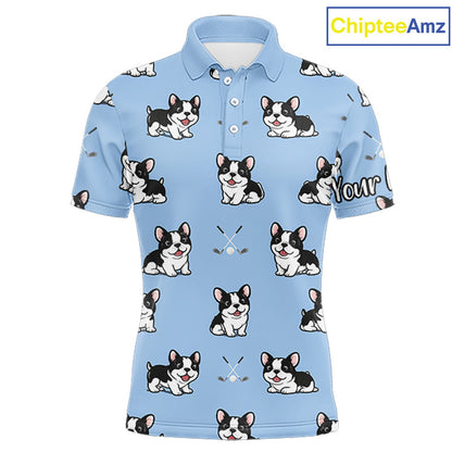 Mens Golf Polo Shirt Custom Funny French Bulldog Team Mens Golf Tops, Dog Lover Gift NHN0212