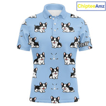 Load image into Gallery viewer, Mens Golf Polo Shirt Custom Funny French Bulldog Team Mens Golf Tops, Dog Lover Gift NHN0212