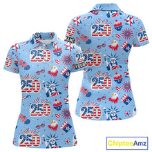 Load image into Gallery viewer, America 250th Anniversary Golf Polo Shirt For Women, Patriotic USA Golf Shirts, Independence Golf Gift NHN0232