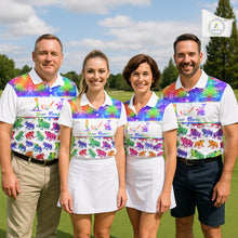 Load image into Gallery viewer, Funny Tie Dye Frog Pattern Womens Golf Polo Shirts Custom Watercolor Golf Attire For Ladie, Golf Gifts NHN0135