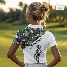 Load image into Gallery viewer, Womens Golf Polo Shirt Custom Toucan Tropical Pattern, Flamingo Golf Shirts For Ladies NHN0192