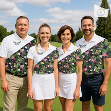 Load image into Gallery viewer, Womens Golf Polo Shirt Custom Toucan Tropical Pattern, Flamingo Golf Shirts For Ladies NHN0192
