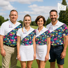Load image into Gallery viewer, Funny Mens Golf Polo Shirt Custom Toucan Tropical Pattern, Flamingo Golf Shirts For Men NHN0192