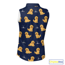 Load image into Gallery viewer, Funny Golden Retriever Womens Sleeveless Golf Polo Shirt Custom Team Ladies Golf Tops, Dog Lover Gift Nhn0214
