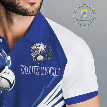 Mens Golf Polo Shirt Custom Blue Eagle Golf Shirts Personalized Golf Clubs For Team Golf Top NHN0081