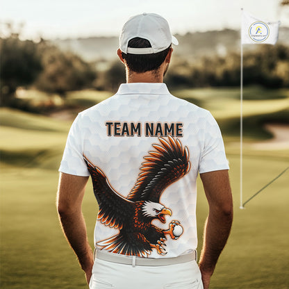Mens Golf Polo Shirt Custom Eagle Golf Shirts Personalized Golf Clubs White Team Golf Top NHN0082
