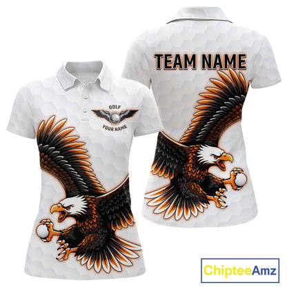 Womens Golf Polo Shirt Custom Eagle Golf Shirts Personalized Golf Clubs White Team Golf Top NHN0082