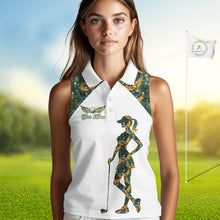 Load image into Gallery viewer, Womens Sleeveless Golf Polo Shirt Custom Colorful Parrots And Floral Tropical Pattern Team Golf Shirts NHN0093