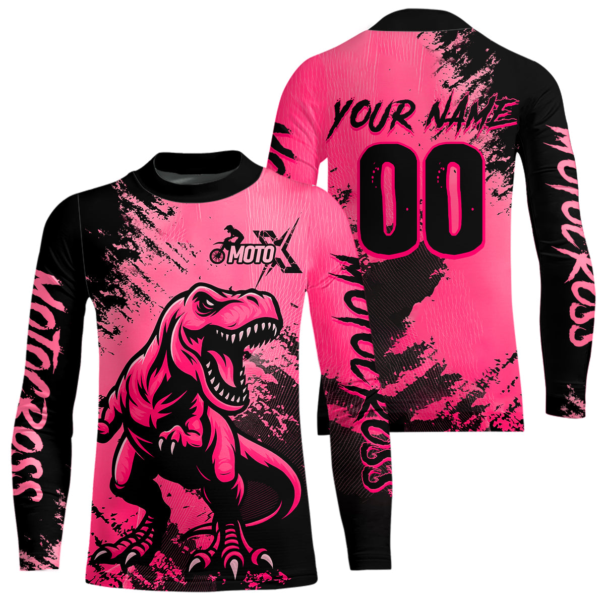 Pink Dinosaur Motocross Jersey Dirt Bike Shirts for Men Kid Women Racing Jersey XM417