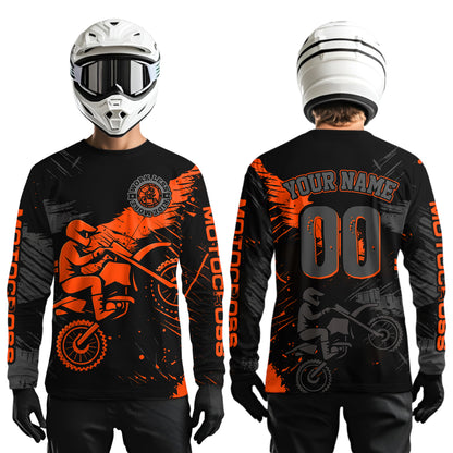 Custom Orange Motocross Racing Jersey for Kid Women Men Personalized Dirt Bike Shirts XM425