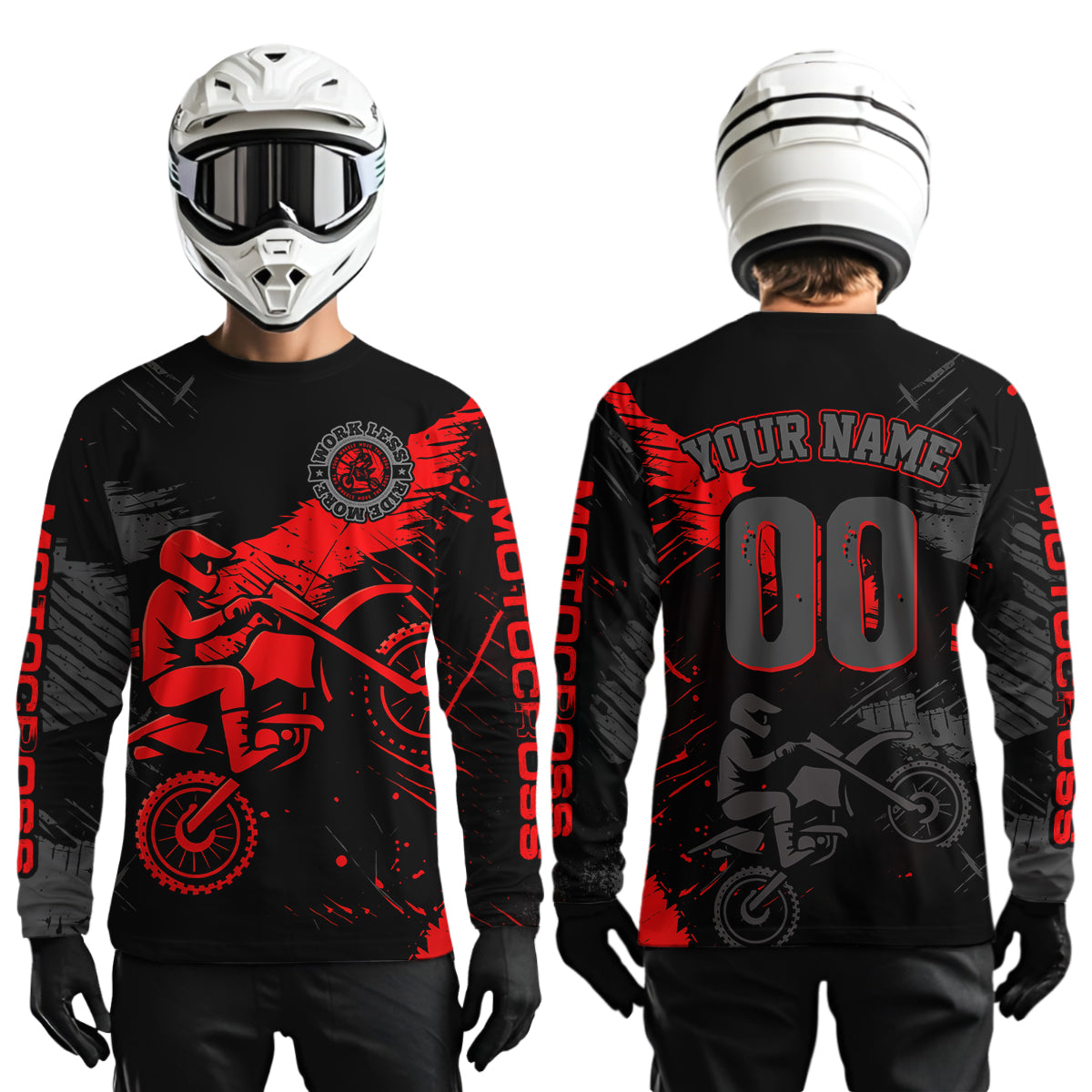 Custom Red Motocross Racing Jersey for Kid Women Men Personalized Dirt Bike Shirts XM425
