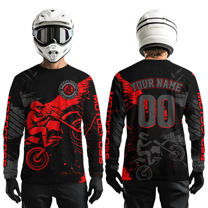 Custom Red Motocross Racing Jersey for Kid Women Men Personalized Dirt Bike Shirts XM425