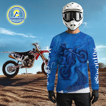 Blue Motocross Jersey Men Women Kid Custom Dirt Bike Shirts Motorcycle Riding Shirt XM432