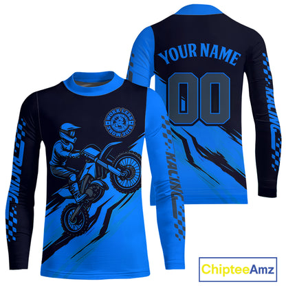 Blue Motocross Jersey Custom for Men Women Kid Dirt Bike Shirts Motorcycle Shirt XM434