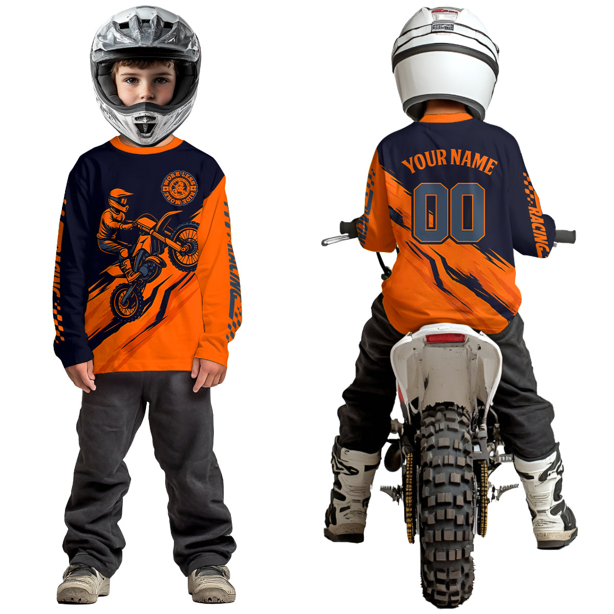 Orange Motocross Jersey Custom for Men Women Kid Dirt Bike Shirts Motorcycle Shirt XM434