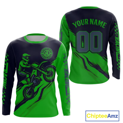 Green Motocross Jersey Custom for Men Women Kid Dirt Bike Shirts Motorcycle Shirt XM434