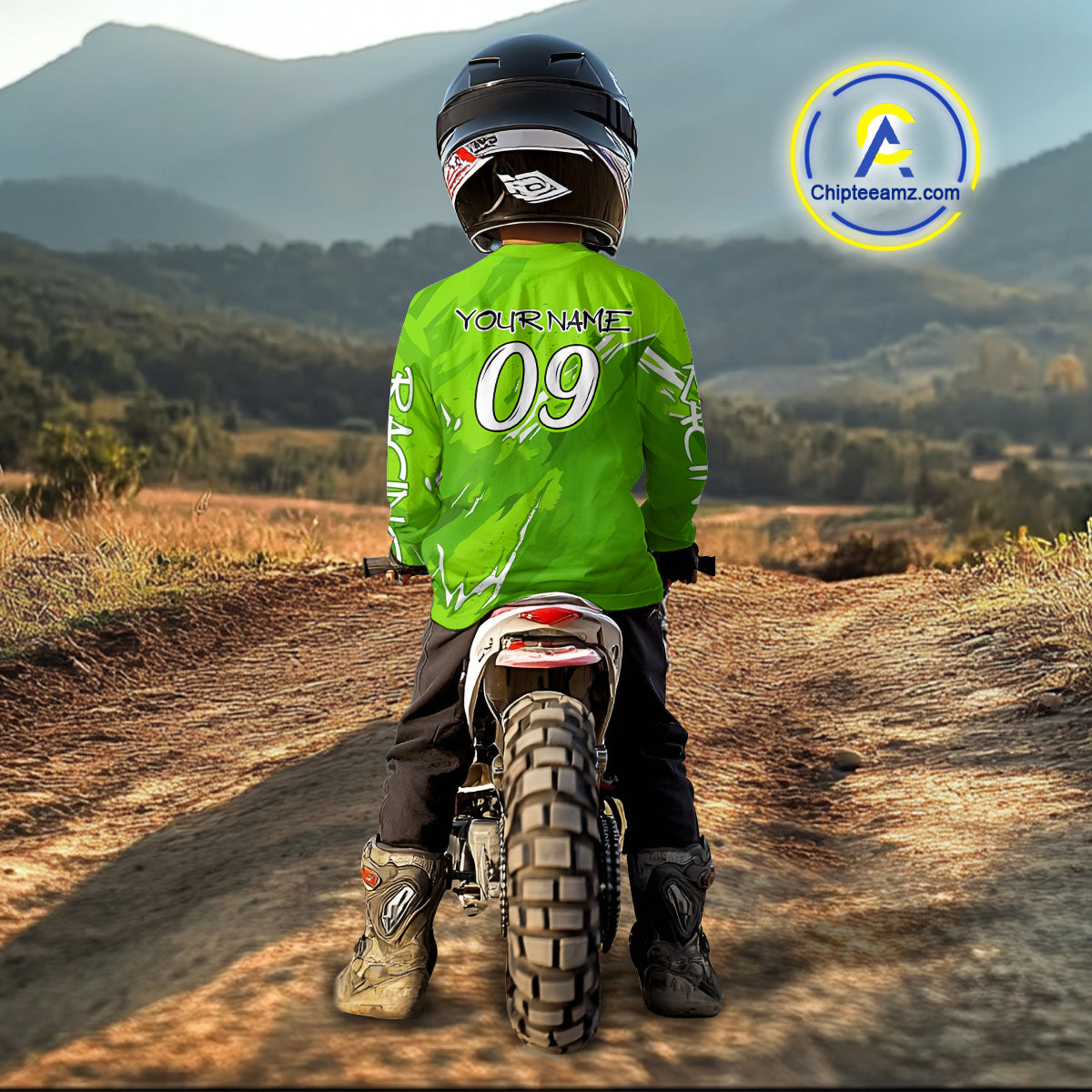 Green Custom Motocross Jersey for Men Women Kid Dirt Bike Shirts Motorcycle Shirt XM438