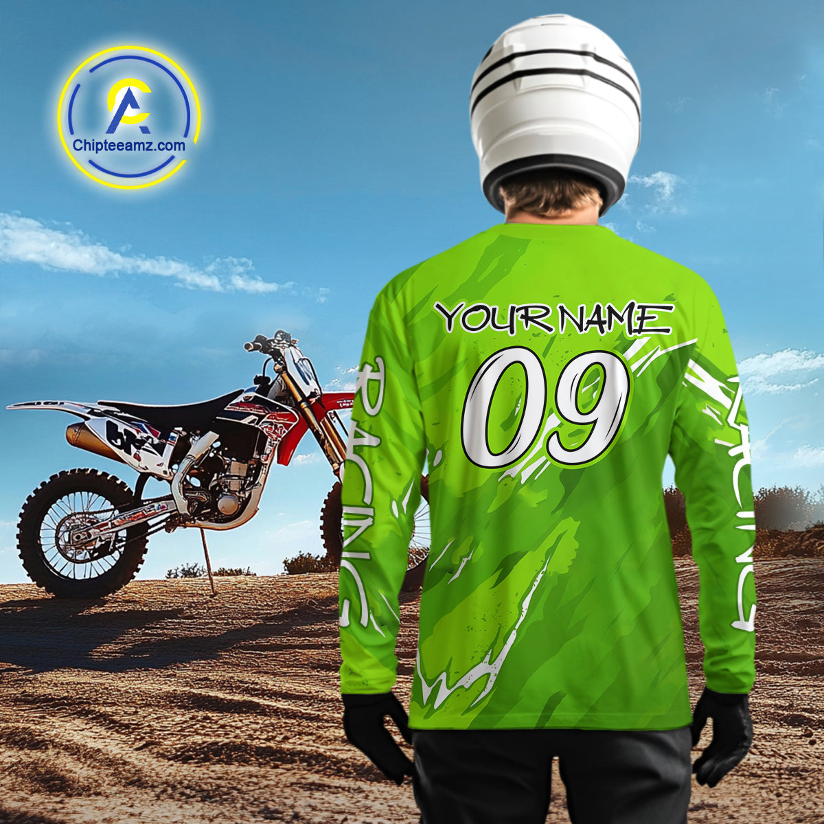 Green Custom Motocross Jersey for Men Women Kid Dirt Bike Shirts Motorcycle Shirt XM438