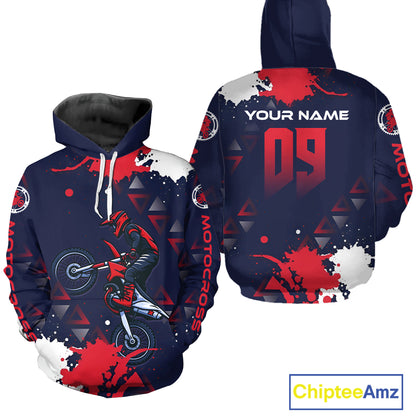 Red and Blue Motocross Hoodie for Men Women Dirt Bike Pink Blue Racing Hoodie Shirt MH462