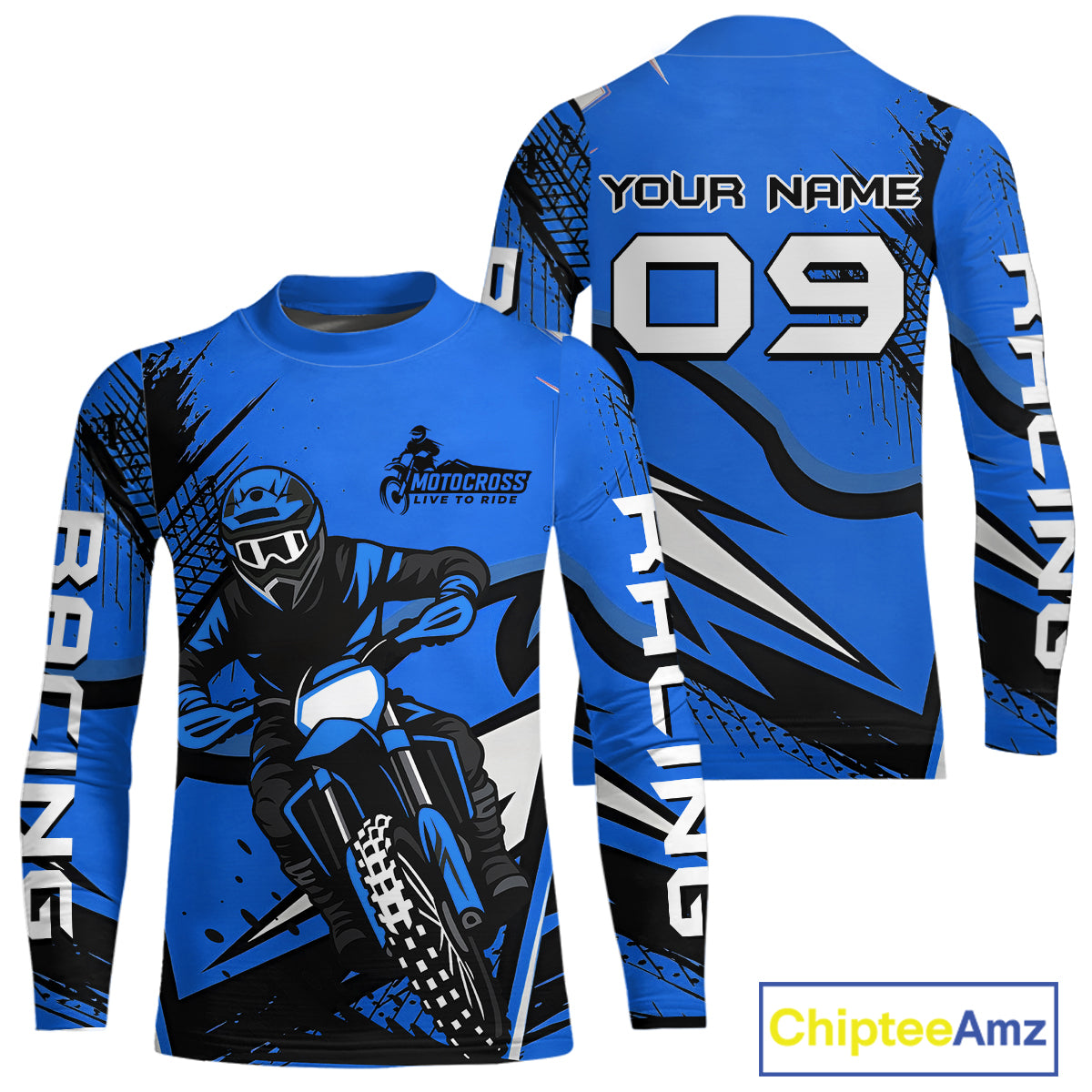 Blue Custom Motocross Jersey Men Women Kid Dirt Bike Shirts Off road Riding Shirt XM465