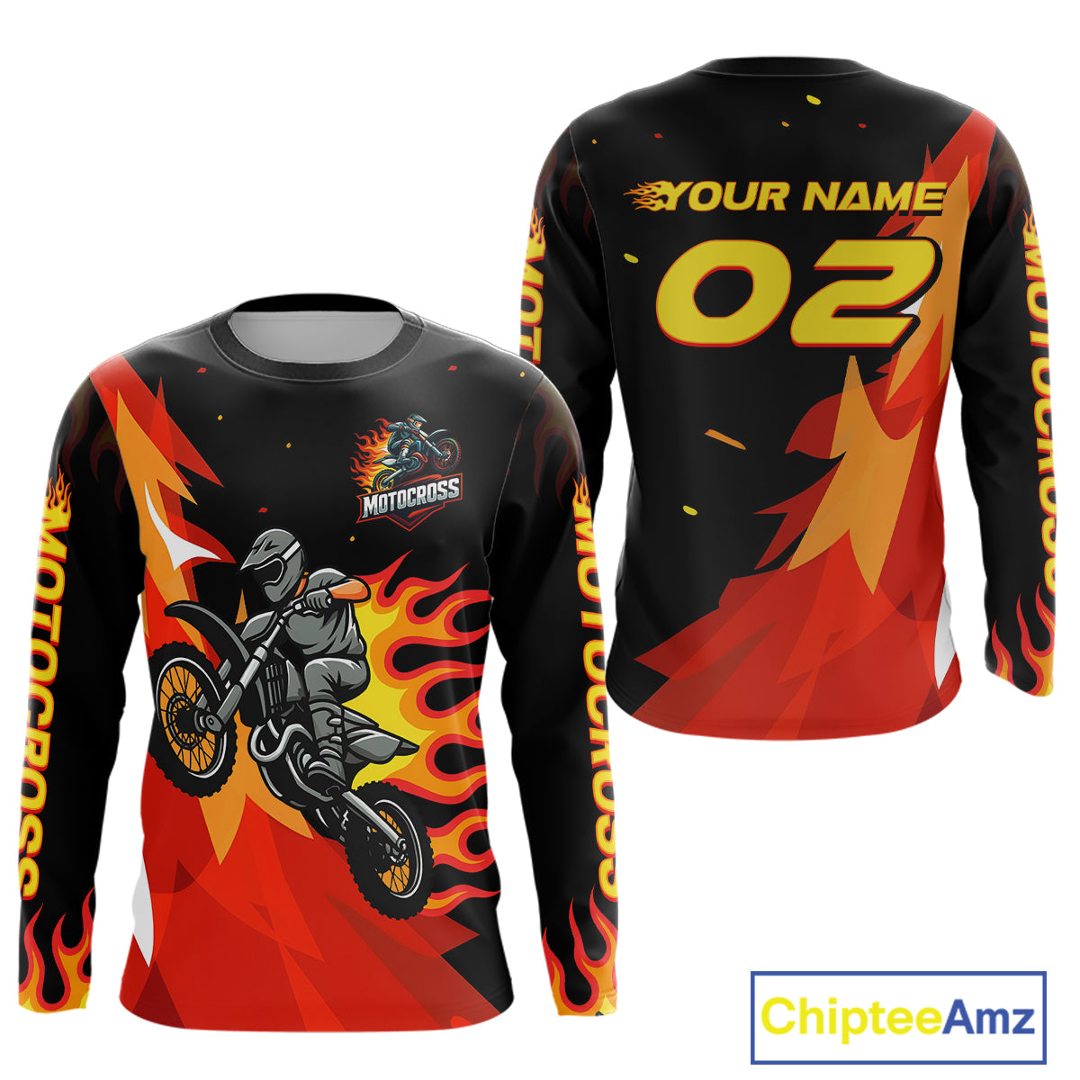 Flaming Motocross Racing Jersey Custom for Women Kid Men Dirt Bike Off road Shirt XM470