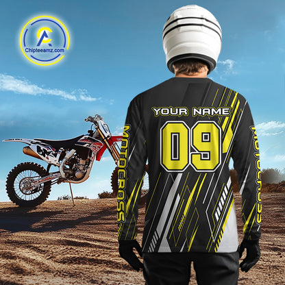 Black and Yellow Motocross Racing Jersey for Women Kid Men Dirt Bike Off road Shirt XM475