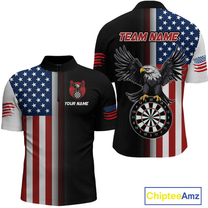 Custom American Flag Eagle Darts Shirt for Men Darts Team Jerseys Dartboard Shirt Dart League NNT268
