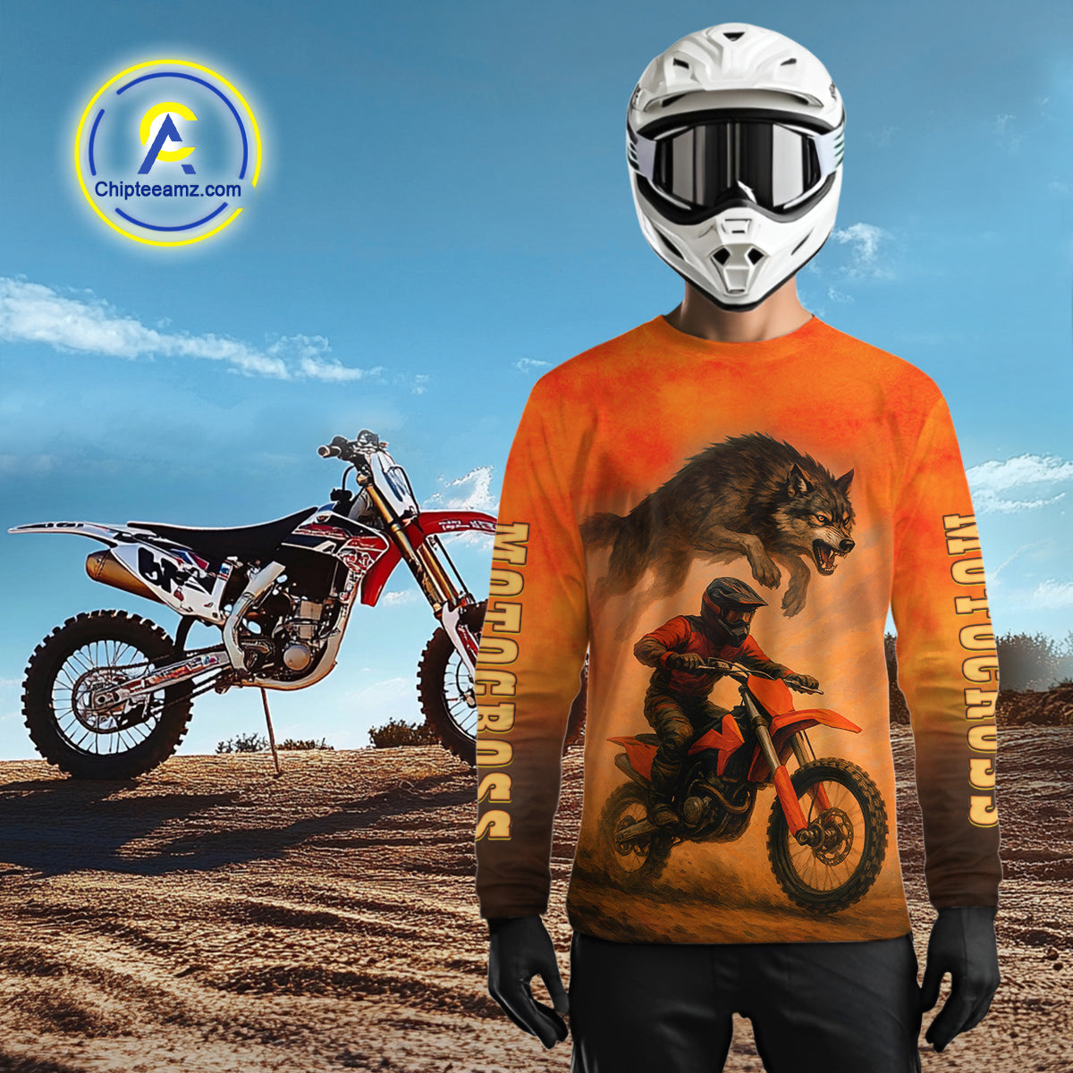 Wolf Custom Motocross Jersey Dirt Bike Shirt for Men Kid Women Moto Racing Shirt XM401