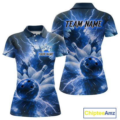 Blue Lightning Thunder Bowling Shirts Yellow for Team Women Men Bowling Jersey MBL247