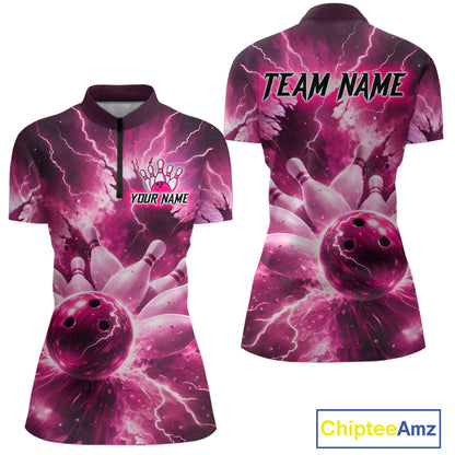 Pink Lightning Thunder Bowling Shirts Yellow for Team Women Men Bowling Jersey MBL247