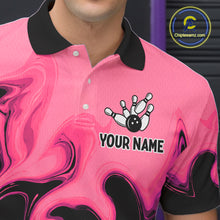 Load image into Gallery viewer, Funny Beer Bowling Shirts Pink for Women Men Bowling Polo&amp;1/4 Zip Bowling League MBL252