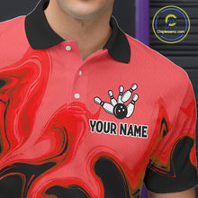 Load image into Gallery viewer, Funny Beer Bowling Shirts Red for Women Men Bowling Polo&amp;1/4 Zip Bowling League MBL252