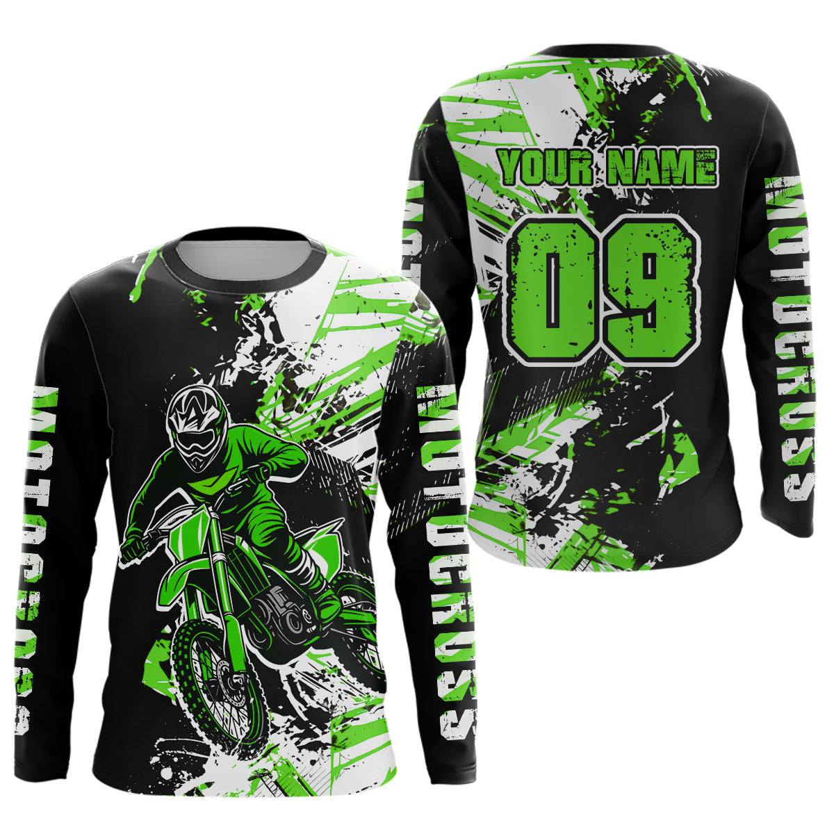 Green Motocross Jersey Kids Women Men Custom Dirt Bike Shirts Motorcycle Shirt XM495