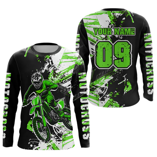 Green Motocross Jersey Kids Women Men Custom Dirt Bike Shirts Motorcycle Shirt XM495