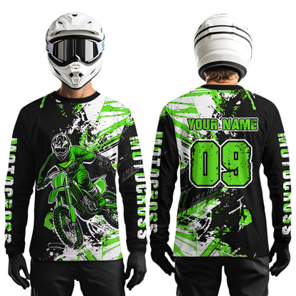 Green Motocross Jersey Kids Women Men Custom Dirt Bike Shirts Motorcycle Shirt XM495