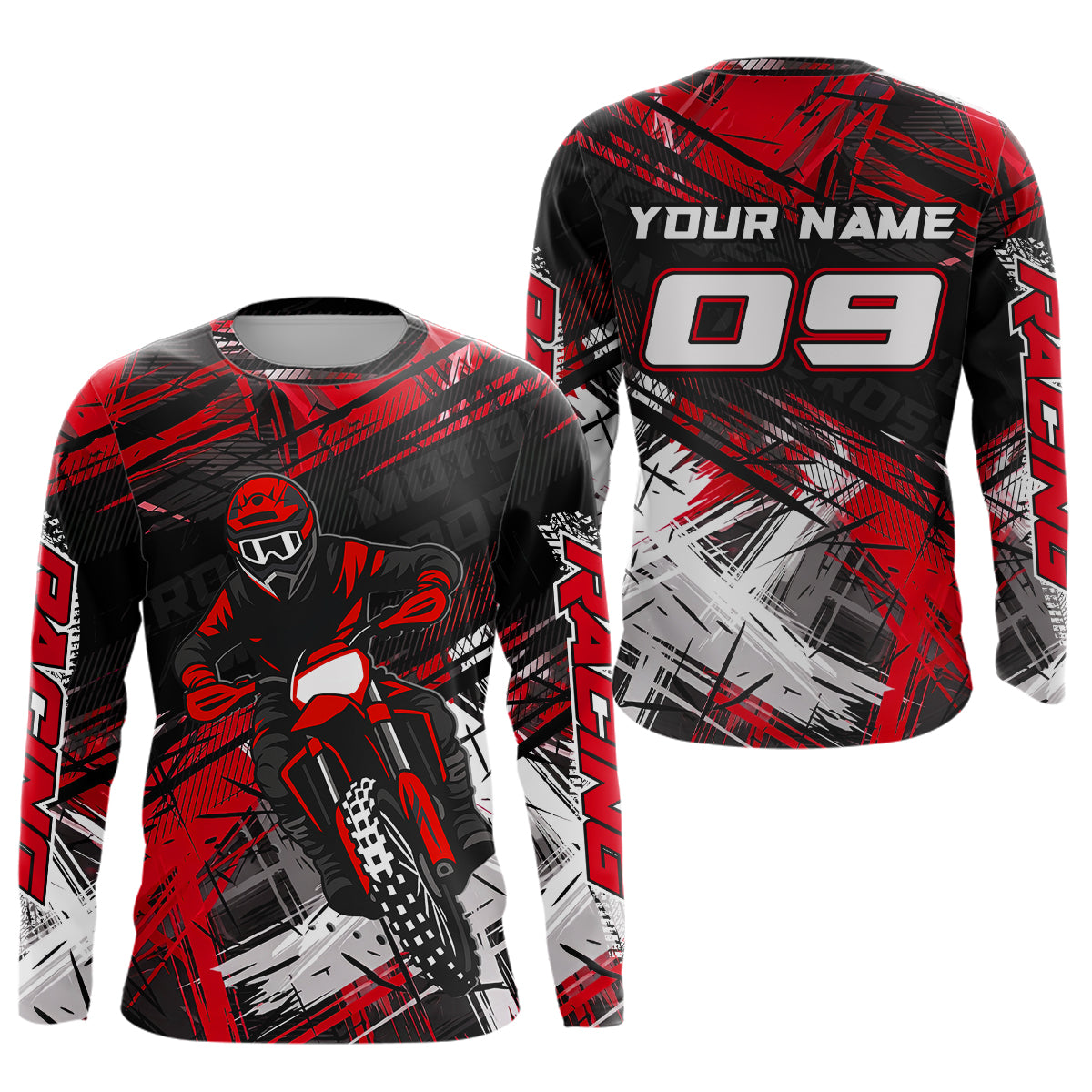 Red Motocross Jersey for Men Kids Women Custom Dirt Bike Shirts Motorcycle Shirt XM496