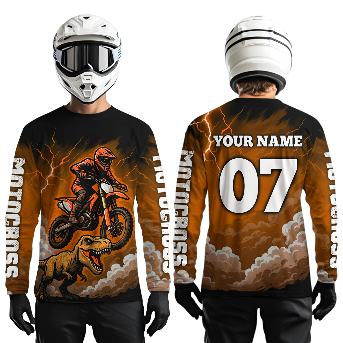 Orange Motocross Jersey Smoke Dirt Bike Shirts for Men Kid Women Racing Off road Jersey XM413