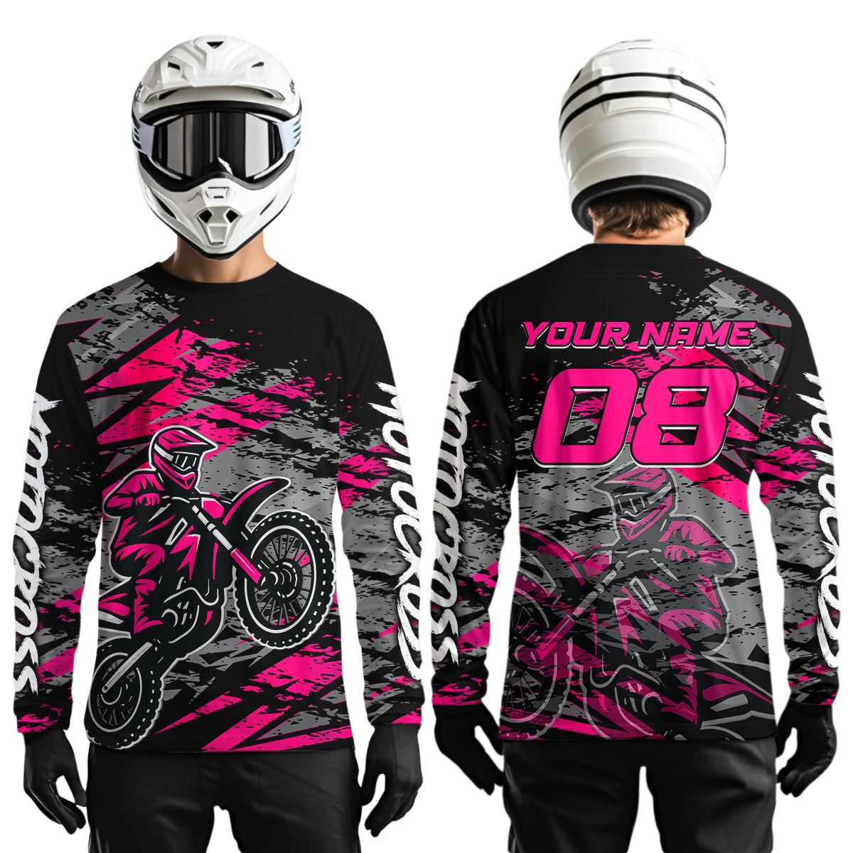 Pink Motocross Jersey Custom Dirt Bike Shirts Men Kid Women Racing Offroad Jersey XM415