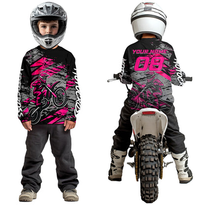 Pink Motocross Jersey Custom Dirt Bike Shirts Men Kid Women Racing Offroad Jersey XM415