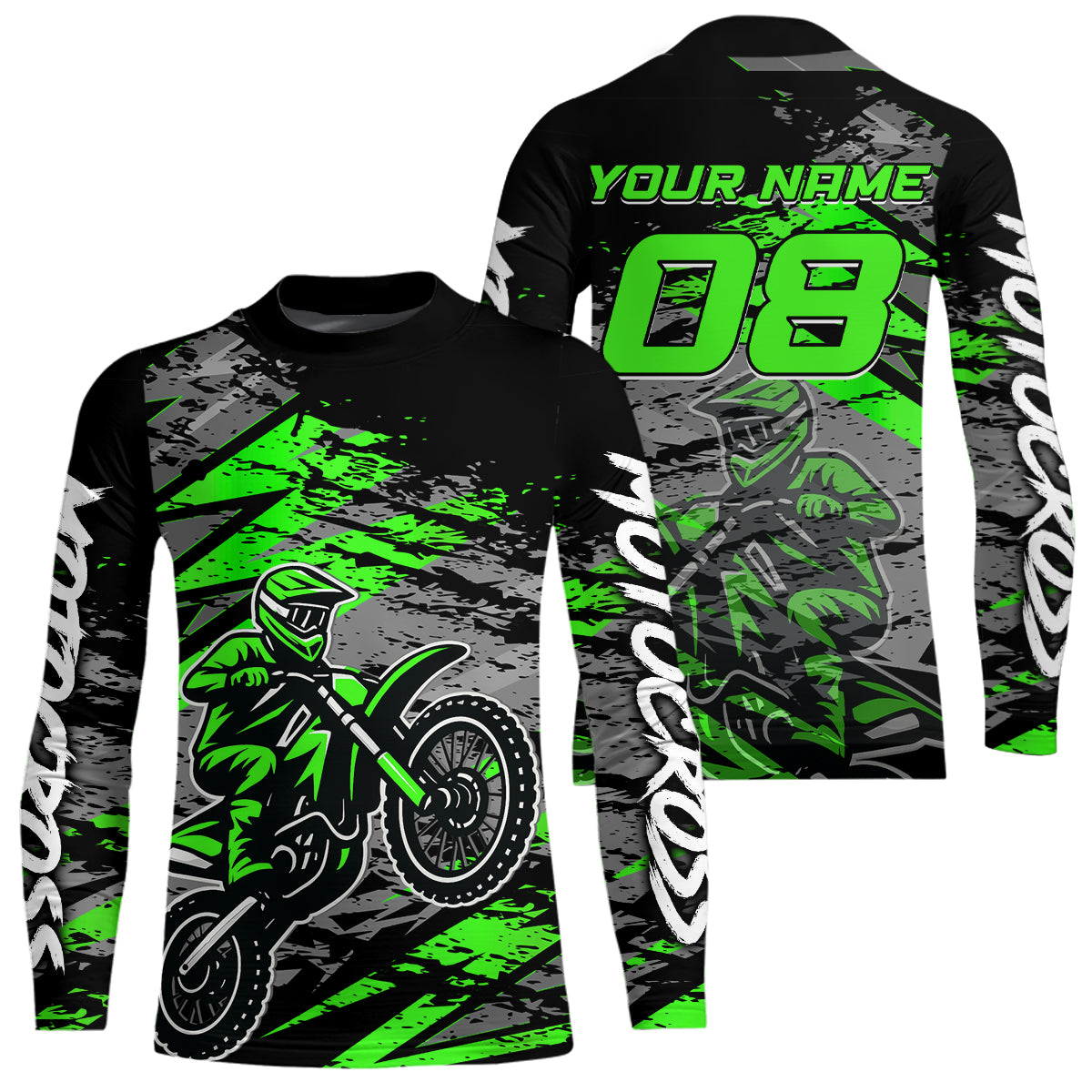 Green Motocross Jersey Custom Dirt Bike Shirts Men Kid Women Racing Offroad Jersey XM415