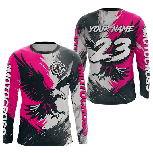 Pink Eagle Custom Motocross Racing Jersey Kid Women Men Dirt Bike Shirts Riding Shirt XM421