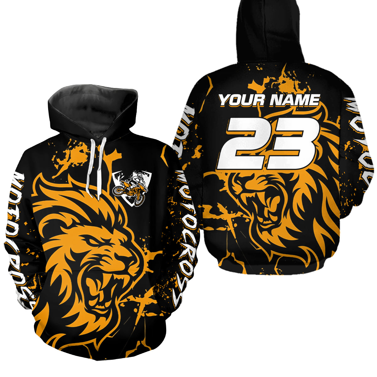 Lion Motocross Hoodie for Men Women Dirt Bike Racing Hoodie Custom Riding Shirt MH422