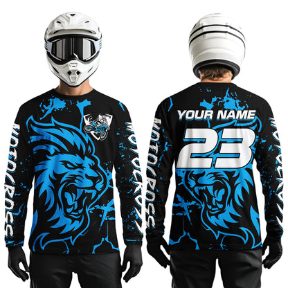 Blue Lion Custom Motocross Racing Jersey Kid Women Men Dirt Bike Shirts Riding Shirt XM422