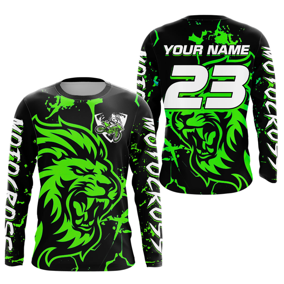 Green Lion Custom Motocross Racing Jersey Kid Women Men Dirt Bike Shirts Riding Shirt XM422